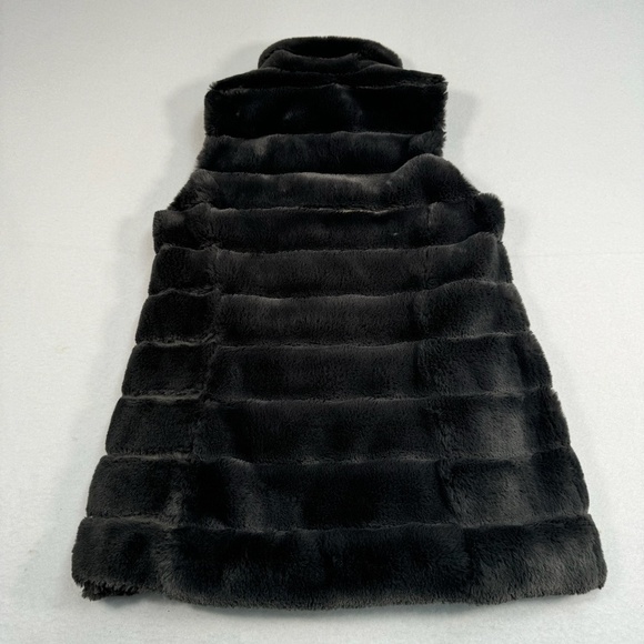 Dylan Faux Fur Puffer Vest Womens Size Small Grey Pocket Zip Up - Picture 2 of 12